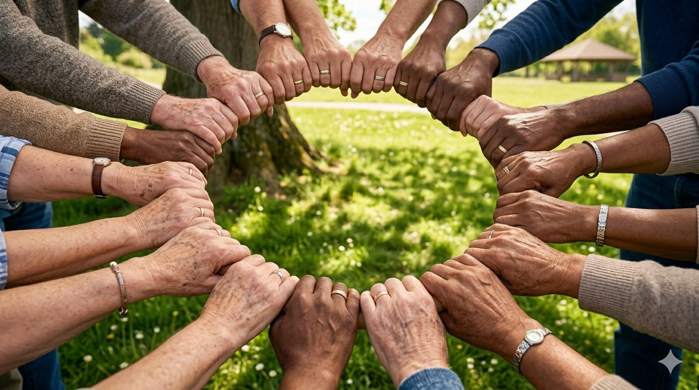 Hands joined in a circle