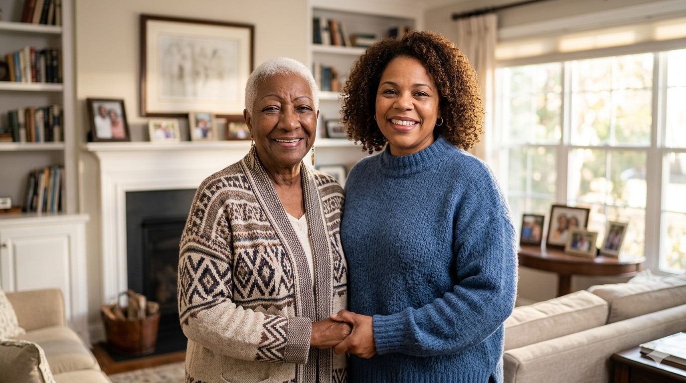 Mother and daughter together