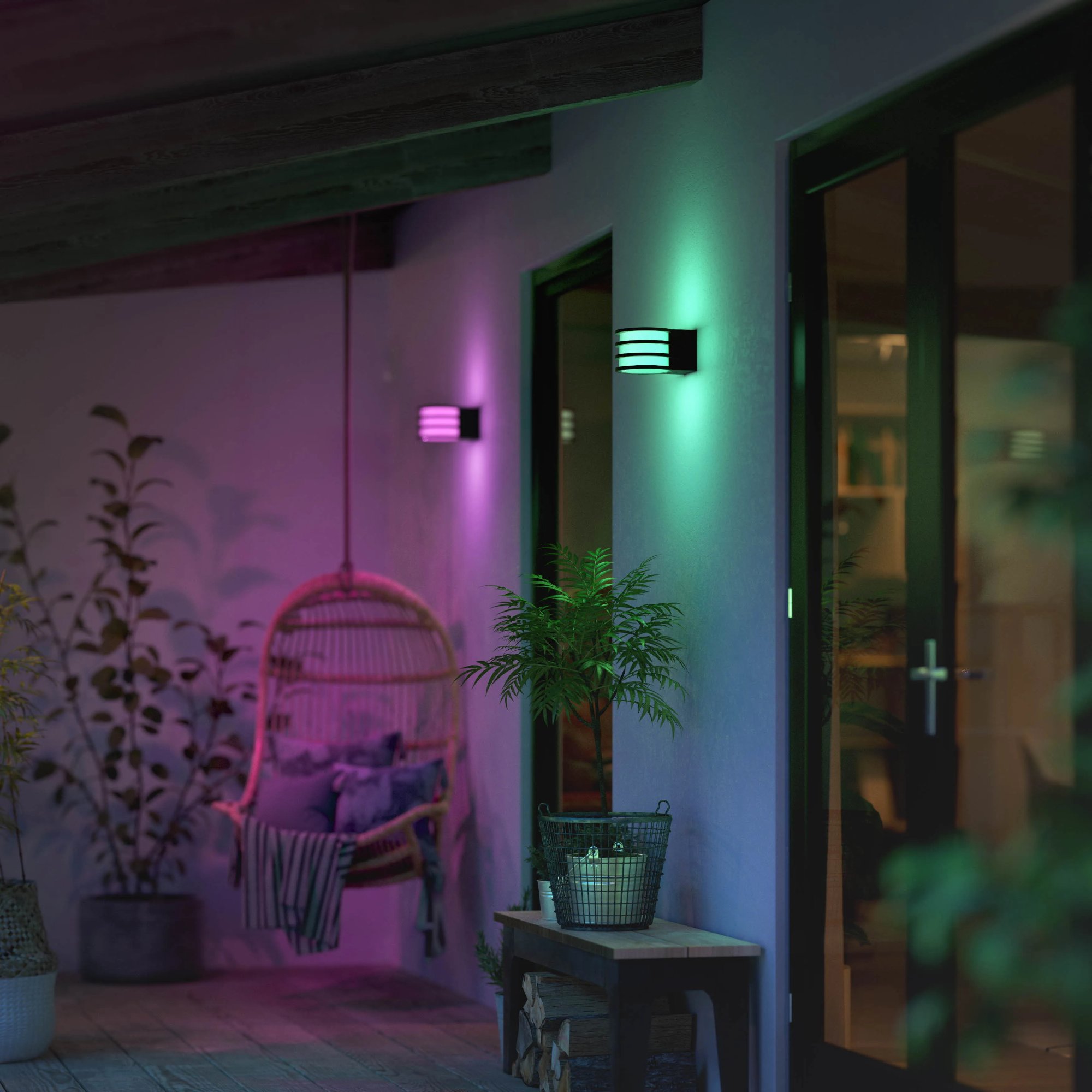 Philips Hue cycles different colors every few seconds to know the house is active monitoring.